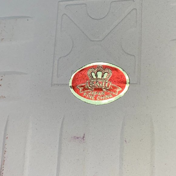 SAJI Vintage Ceramic Footed Trivet Floral Metal Gold Feet - Picture 6 of 6